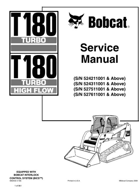 2008 bobcat t180|bobcat t180 service manual.